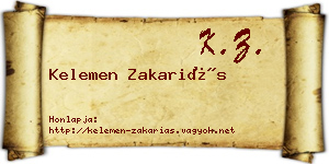 Kelemen Zakariás névjegykártya